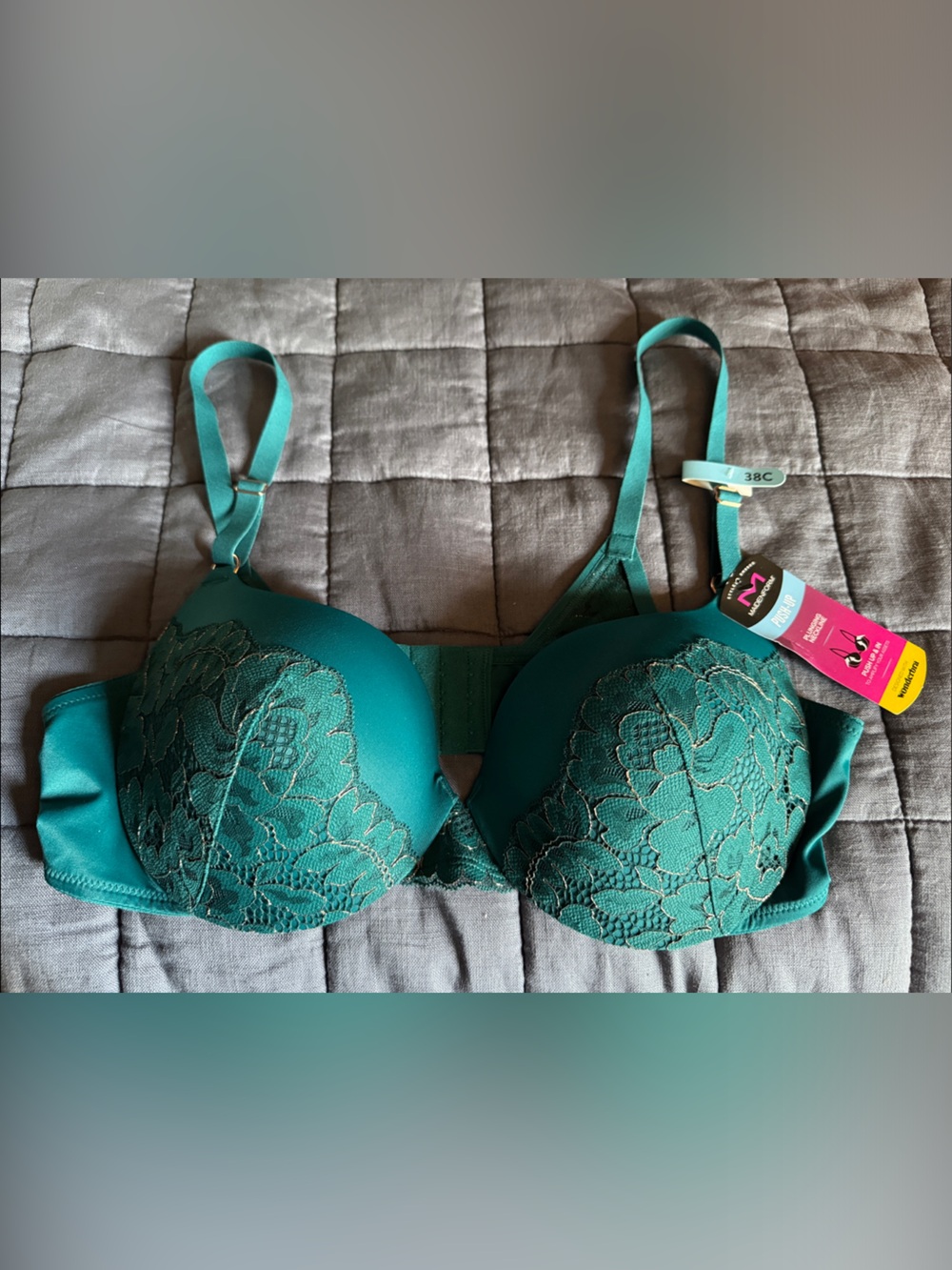 Teal Lace Push-Up Bra by Maidenform - Teal